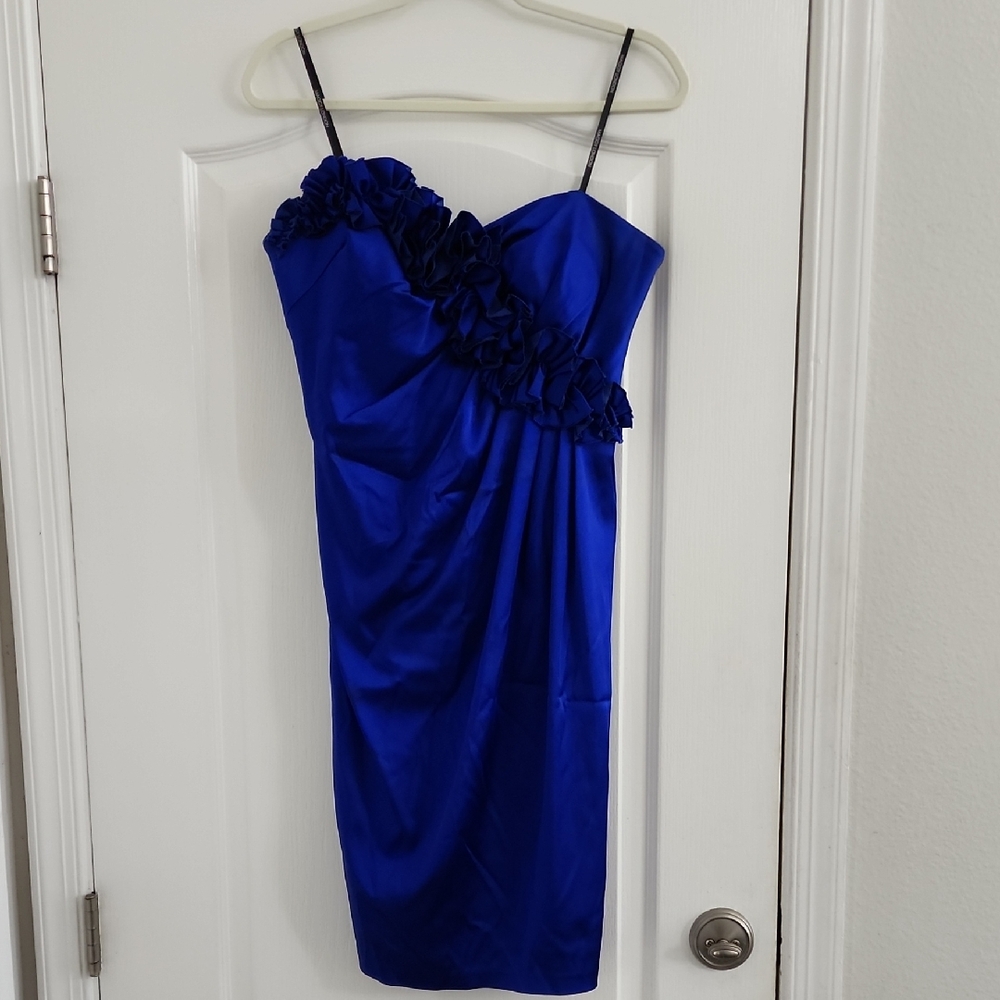Maggy London Strapless Royal Blue Dress